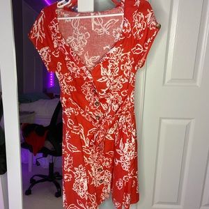 Red Dress with White Flowers